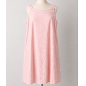 Urban Outfitters Pink Textured Grid Knit Midi Dress Square Neck Side Slit Large